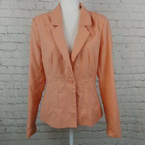 2b Bebe Orange Women Lined Blazer Jacket  Size L
